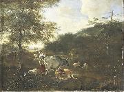 Adam Pijnacker Landscape with cattle oil painting on canvas